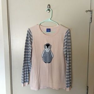 3/$15 °Le Tigre° Penguin Graphic Crewneck Sweater